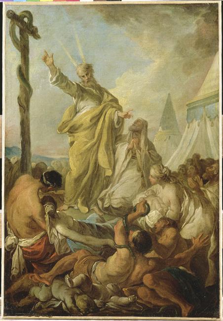 Moses and the bronze serpent by Jean-Charles Frontier