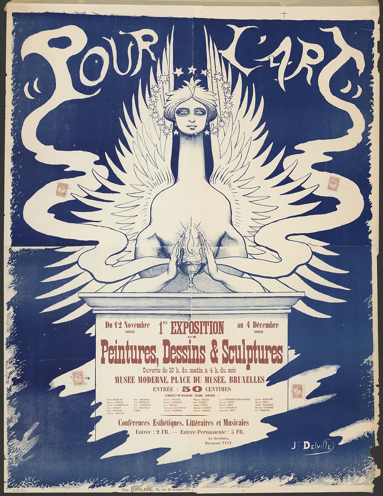 Pour l'Art - 1st Exhibition of paintings, drawings and sculptures by Jean Delville