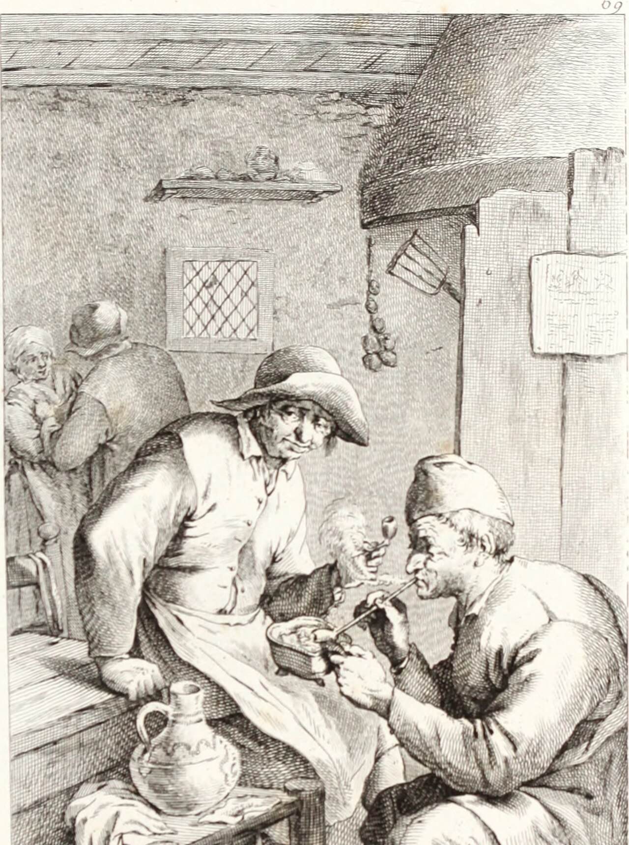 Two Peasants Smoking Pipes by Jean Duplessis-Bertaux