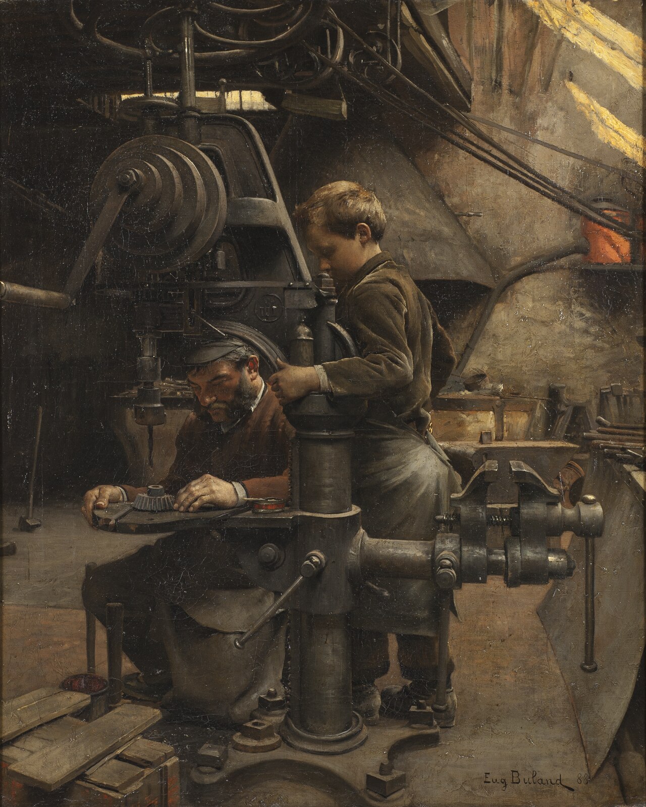 Un Patron or The lesson of the Apprentice by Jean-Eugène Buland