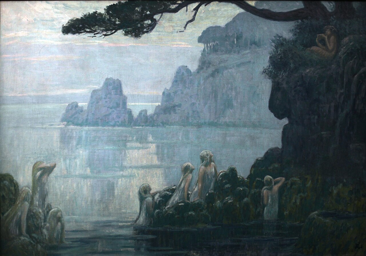 Nymphs, forest and the sea by Jean Francis Auburtin