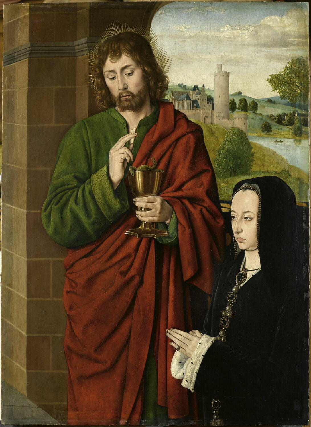 Anne of France and Her Daughter Suzanne, Presented by Saint John the Evangelist by Jean Hey