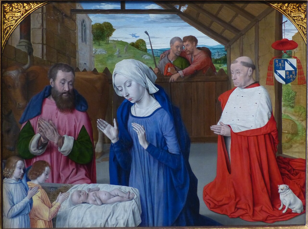 Nativity with Donor Portrait of Cardinal Rolin by Jean Hey