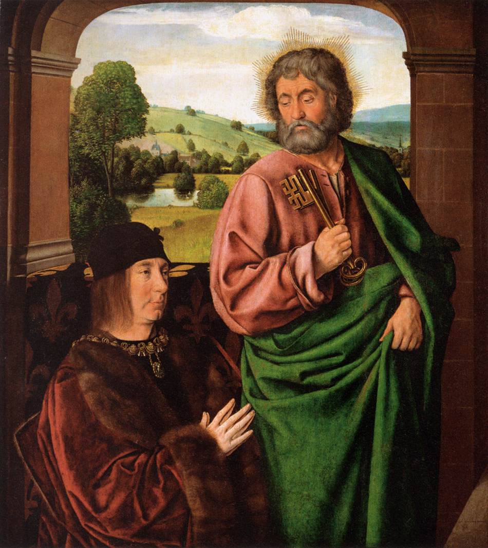 Pierre II, Sire of Beaujeu, Duke of Bourbon, Presented by Saint Peter by Jean Hey