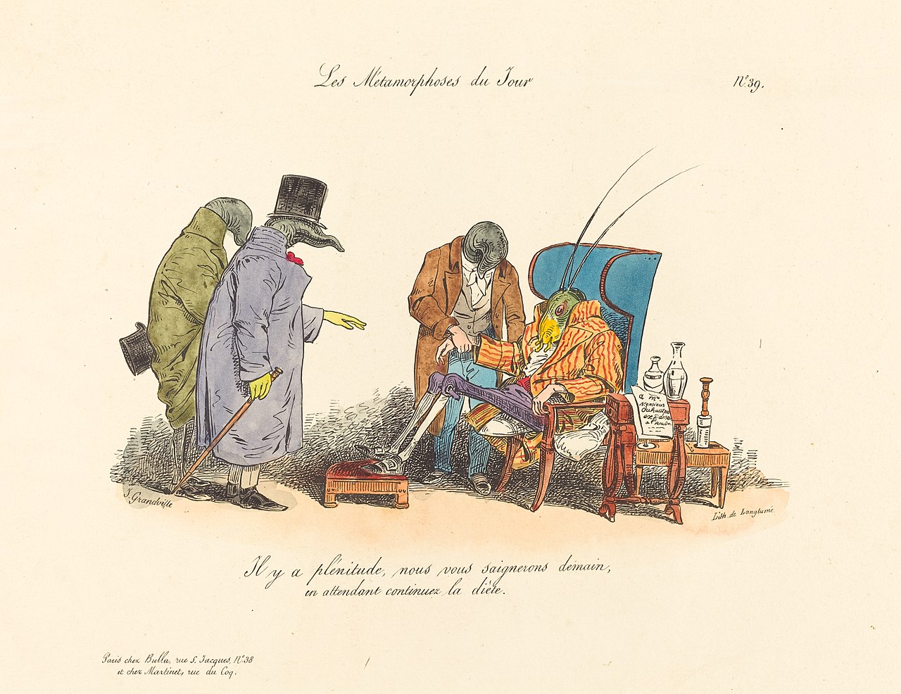 The Ailing Cricket by Jean Ignace Isidore Gérard Grandville