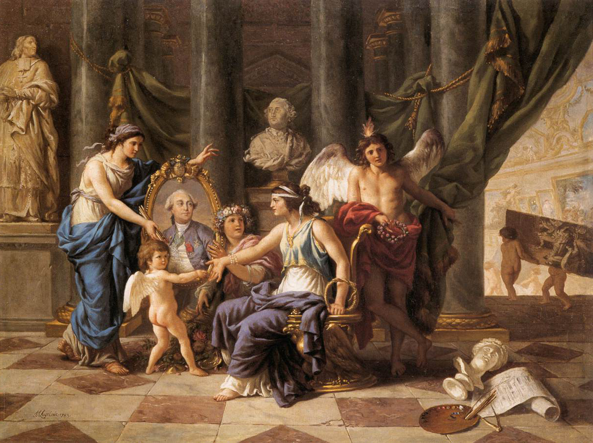 Allegory on the Installation of the Museum in the Grande Galerie of the Louvre by Jean-Jacques Lagrenée