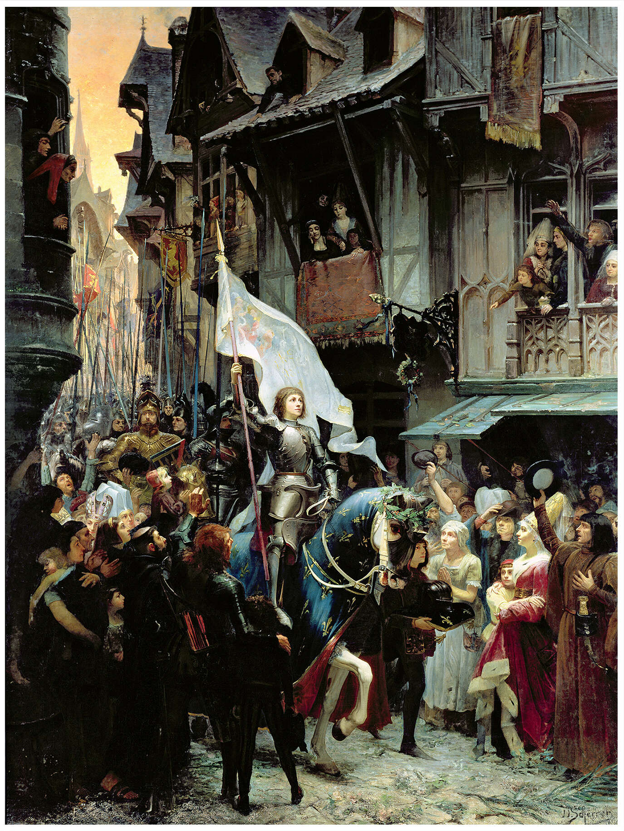 Joan of Arc, victorious over the English, returns to Orleans and is acclaimed by the population by Jean-Jacques Scherrer