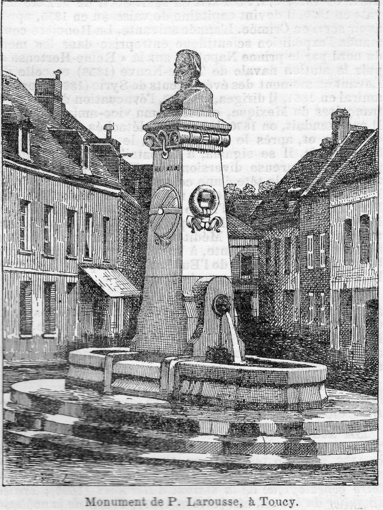 Bust of Pierre Larousse in Toucy by Jean-Joseph Perraud