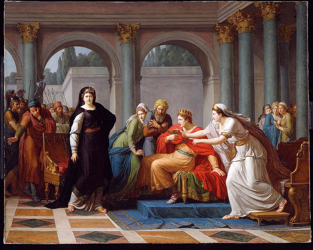"Seigneur! Voyez ces yeux" (Cleopatra Discovered by Rodogune to Have Poisoned the Nuptial Cup) by Jean-Joseph Taillasson