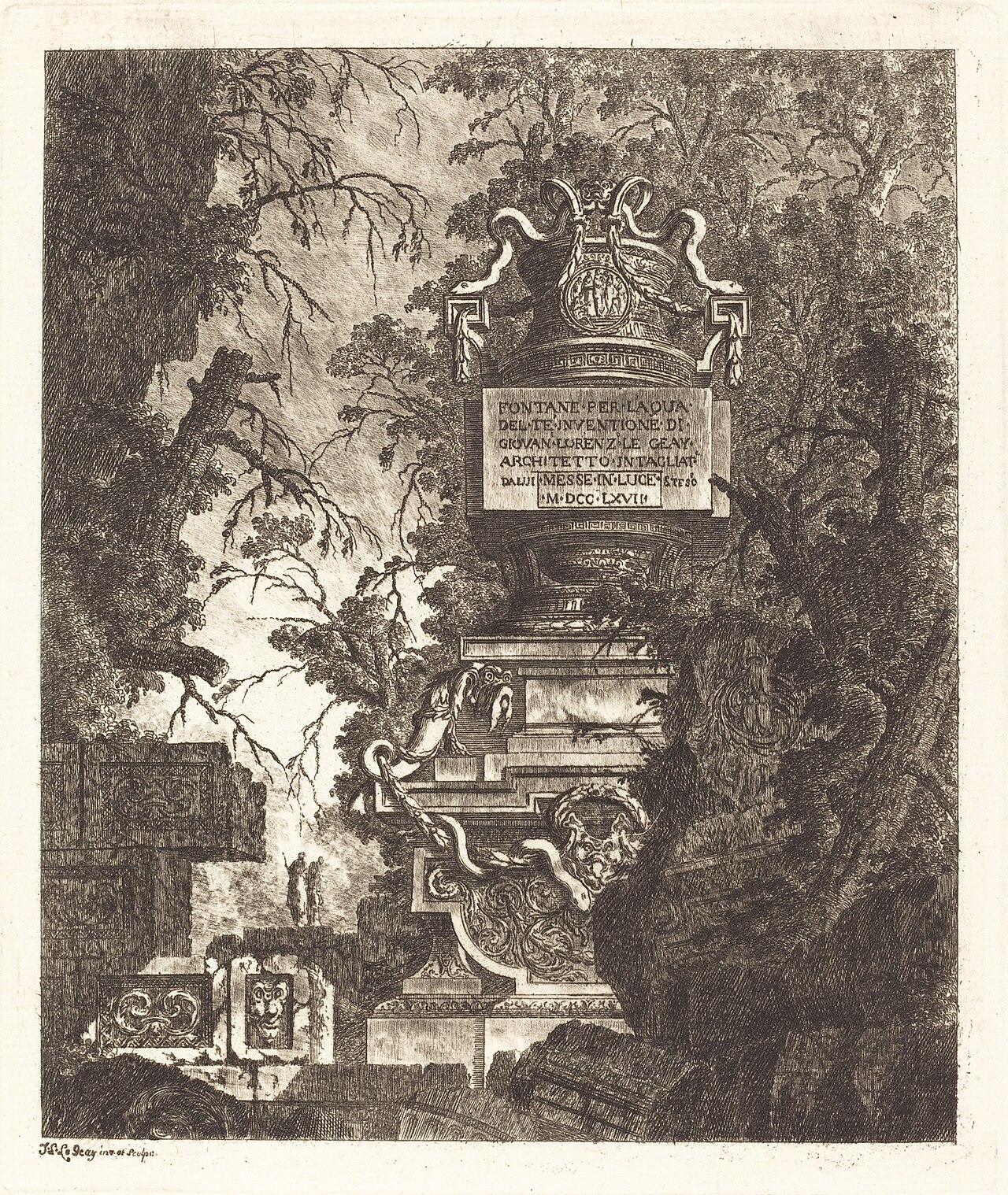 Frontispiece for "Fountains" by Jean-Laurent Le Geay