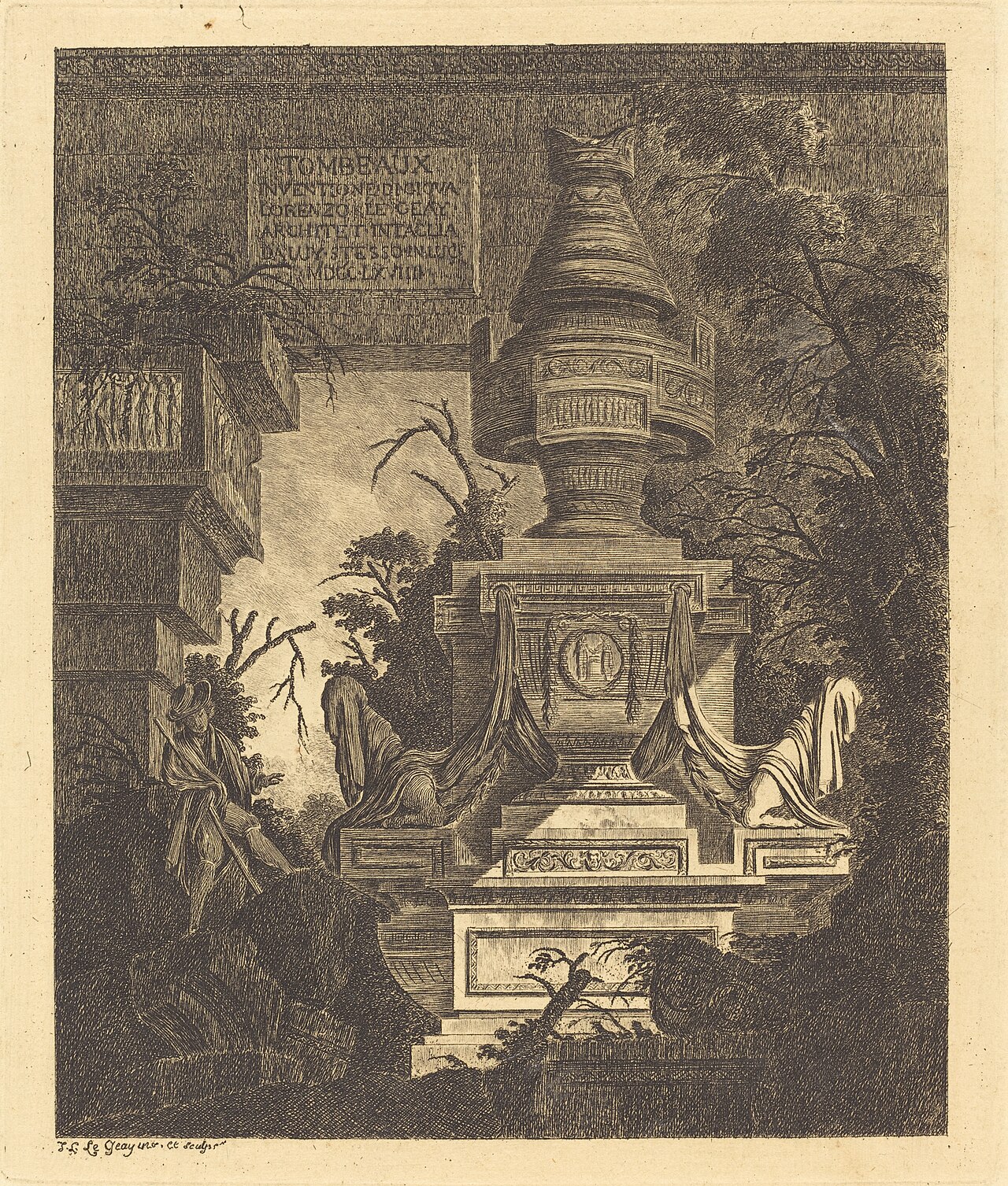 Frontispiece for "Views of Tombs" by Jean-Laurent Le Geay