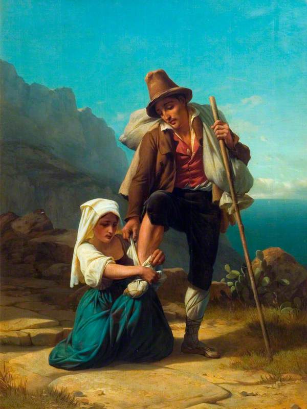 The Wounded Traveller Halting by Jean-Léonard Lugardon
