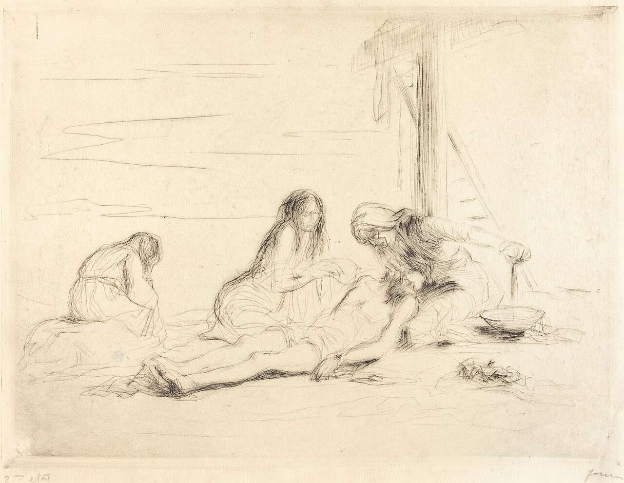 Pietà (first plate) by Jean-Louis Forain