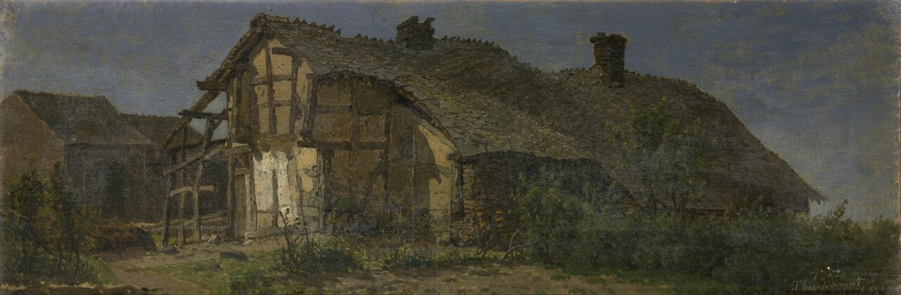 An Old Farm in Xhierformont by Jean Pierre François Lamorinière
