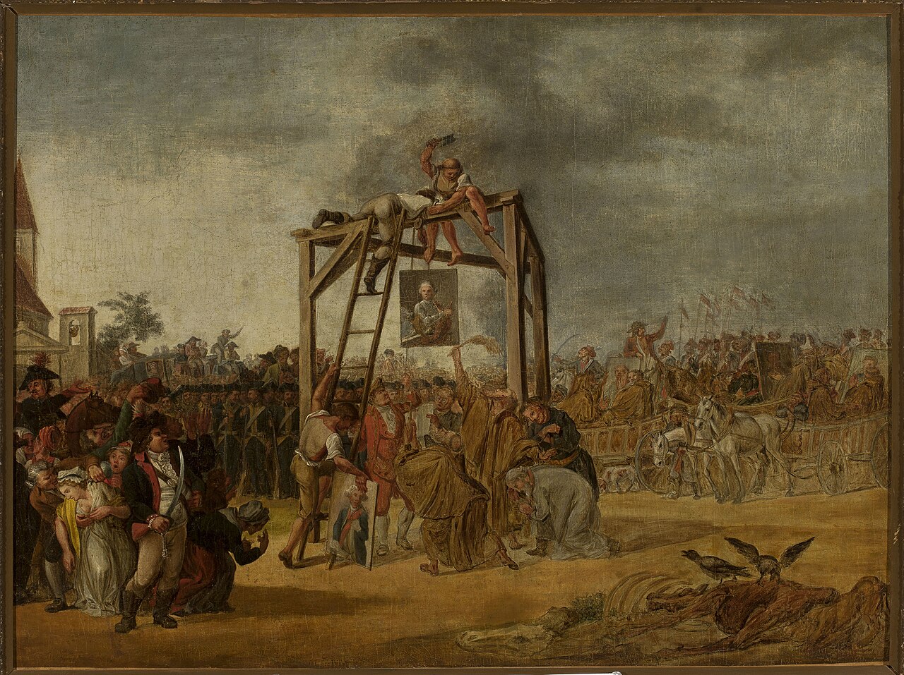 Hanging of traitors in effigie (September 29, 1794 during the Kosciuszko Uprising). by Jean-Pierre Norblin de La Gourdaine