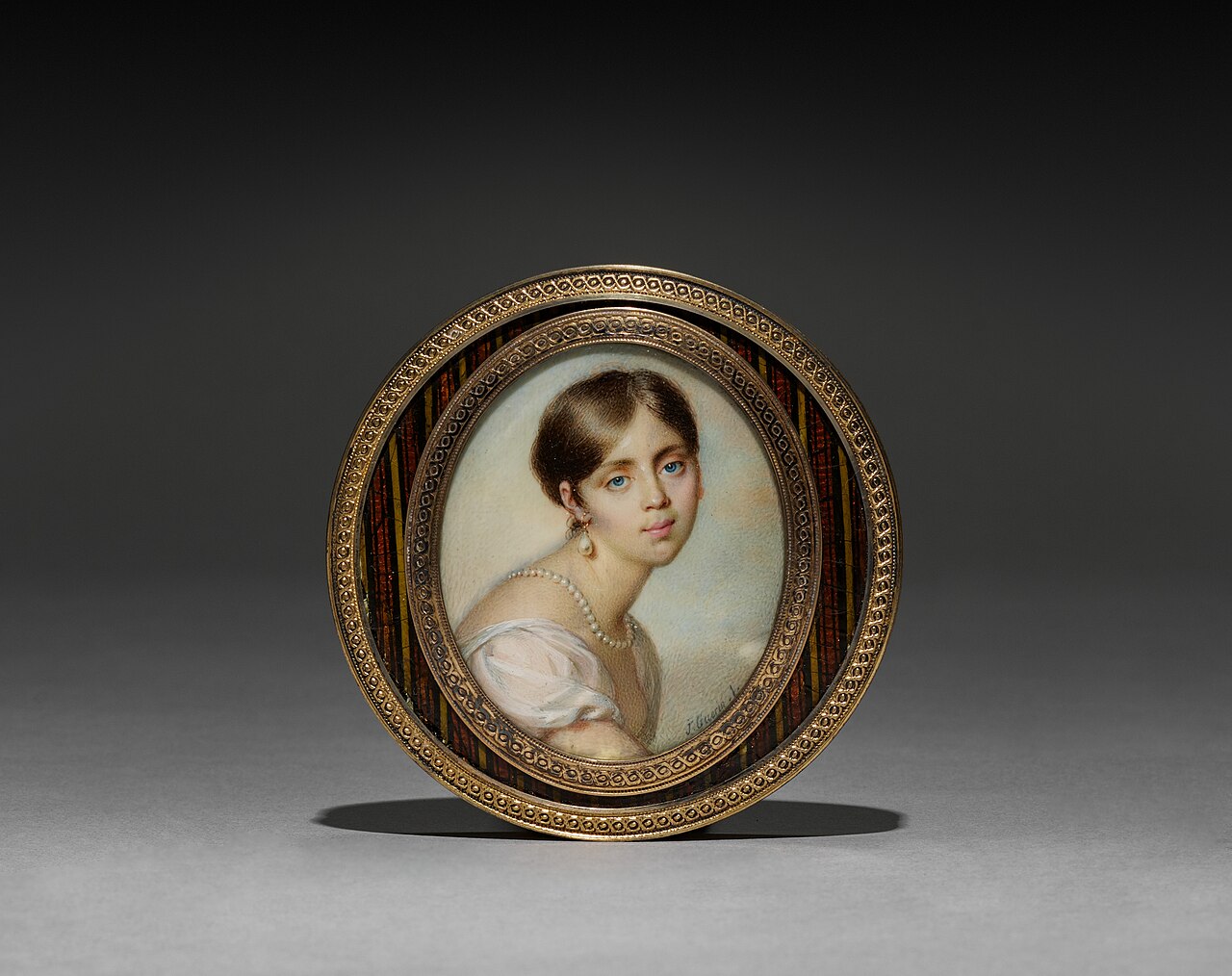 Cover for a Snuff Box with a Portrait of a Young Woman by Jean-Urbain Guérin