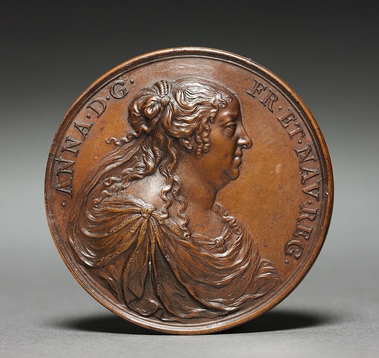 Medal of Anne of Austria (obverse) and (reverse) by Jean Varin