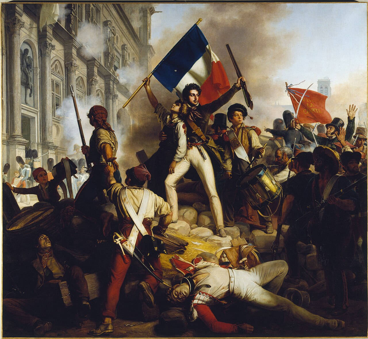 Combat devant l'Hôtel de Ville le 28 juillet 1830 by Jean Victor Schnetz