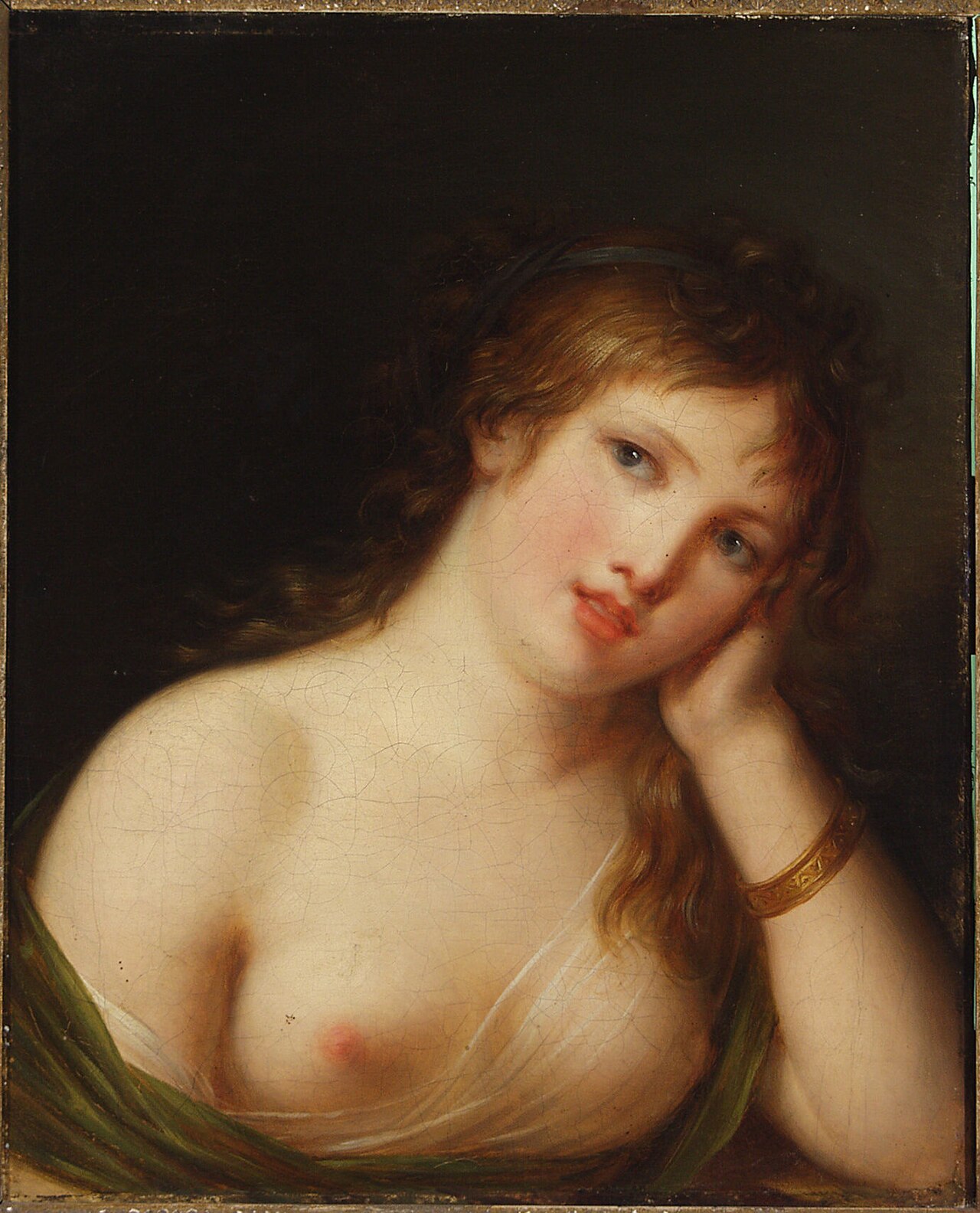 A young semi-nude woman by Jeanne-Philiberte Ledoux