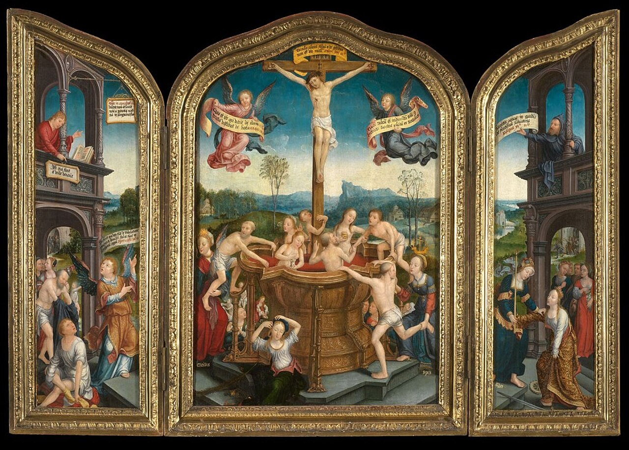 Triptych of the mystic bath by Jehan Bellegambe