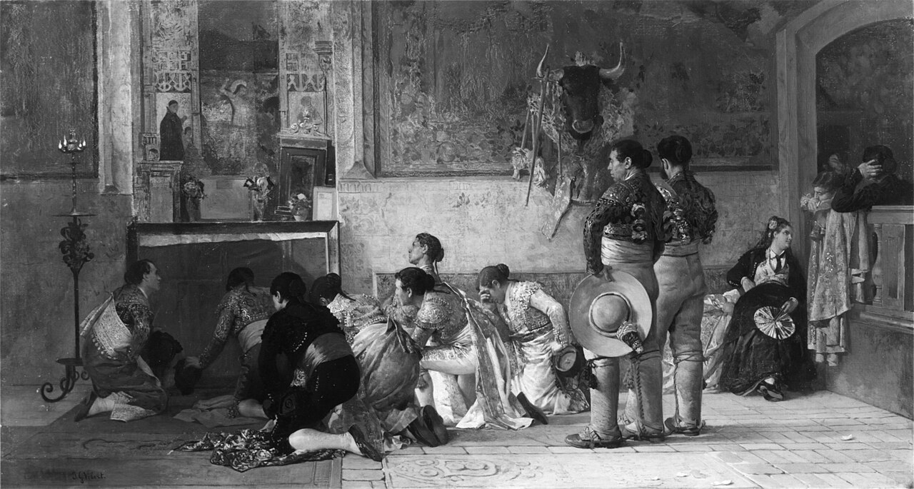 Toreros at Prayer before entering the Arena by Jehan Georges Vibert