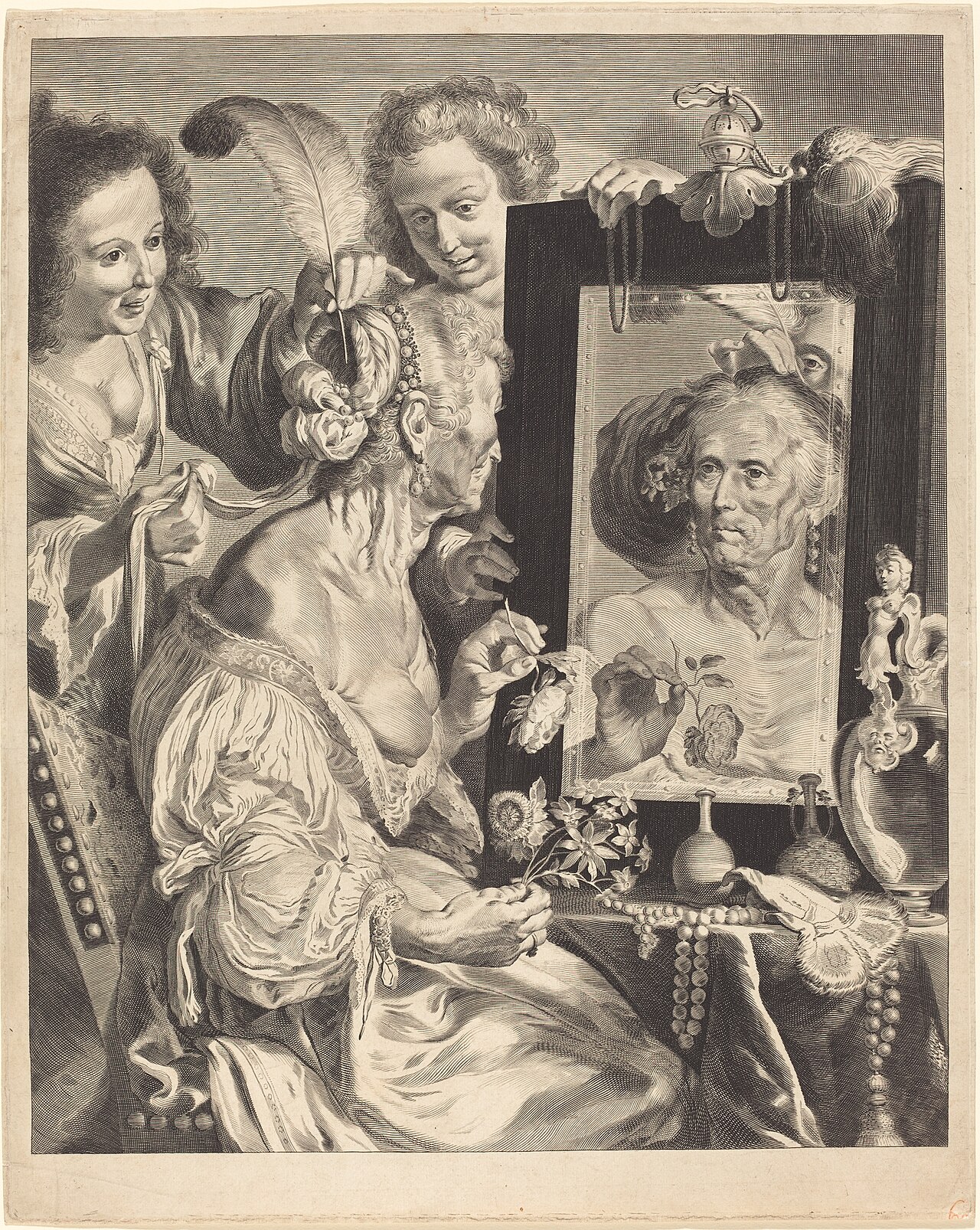 An Old Woman at the Toilet Table by Jeremias Falck
