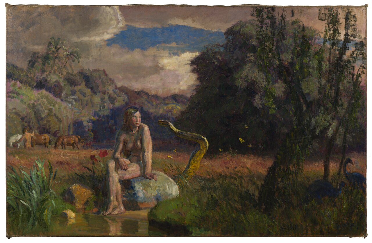 Eva in the Paradise or The Serpent Speaks by Joakim Skovgaard