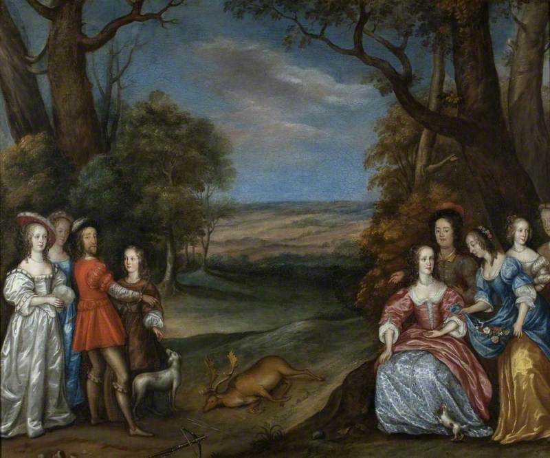 The Carlile Family with Sir Justinian Isham in Richmond Park by Joan Carlile