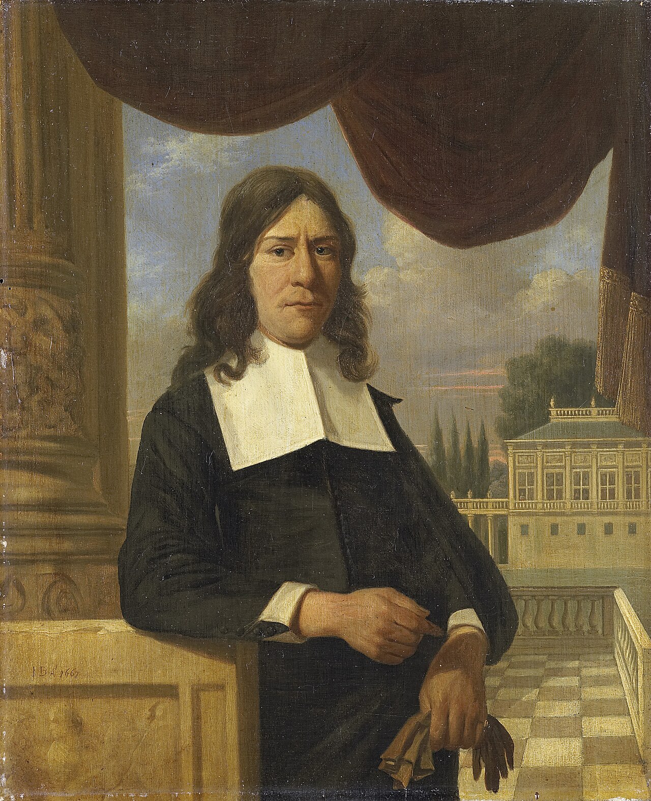 Portrait of Nicolaes Eichelberg (d 1699), Haarlem merchant and husband of Helena van der Schalke by Job Adriaenszoon Berckheyde