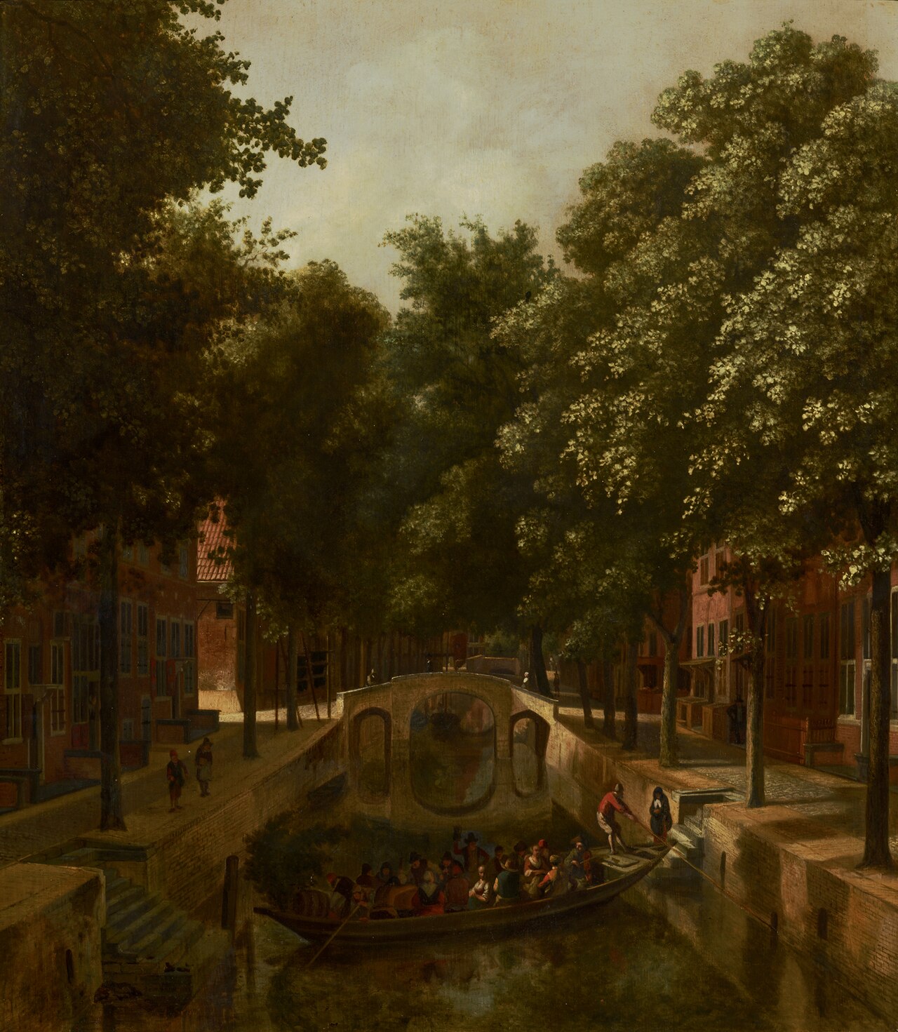 View of a Dutch Canal, possibly the Oude Gracht in Haarlem by Job Adriaenszoon Berckheyde