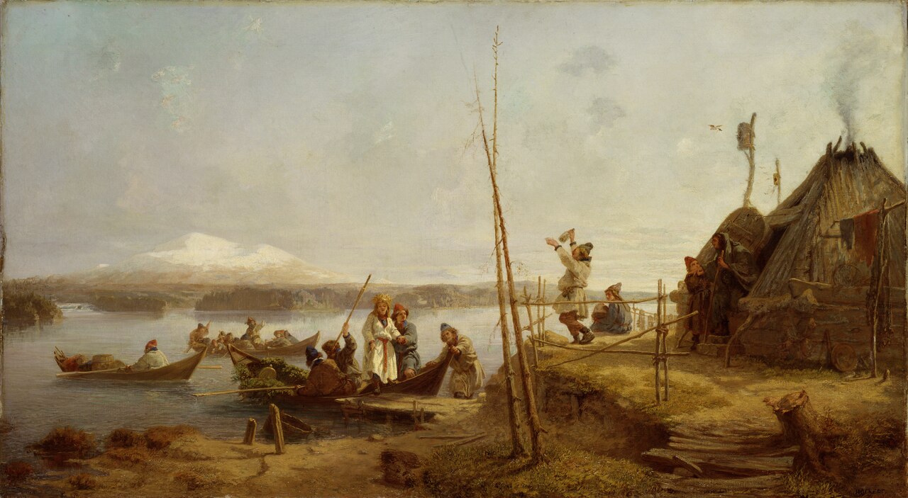 Bridal Homecoming at Lake Hornavan by Johan Fredrik Höckert