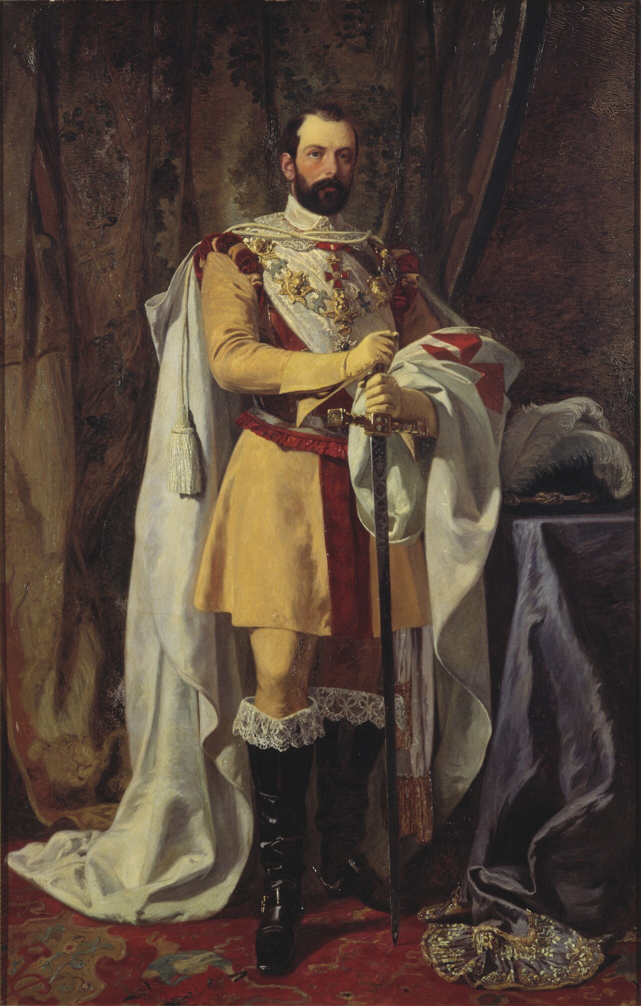 Karl XV (1826-1872), king of Sweden and Norway, married to Lovisa of the Netherlands by Johan Fredrik Höckert