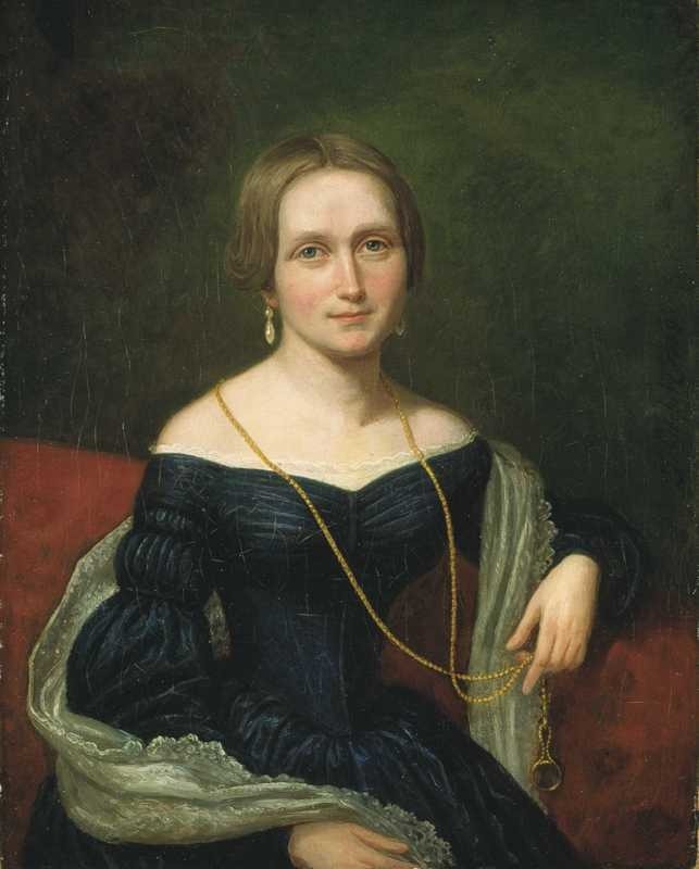 Portrait of Camilla Collett, born Wergeland by Johan Gørbitz