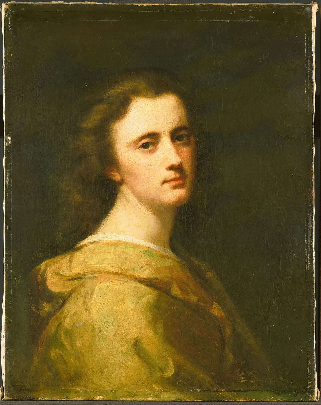 Portrait of Thérèse Schwartze (1851-1918), the artist's daughter at age 16 by Johan Georg Schwartze
