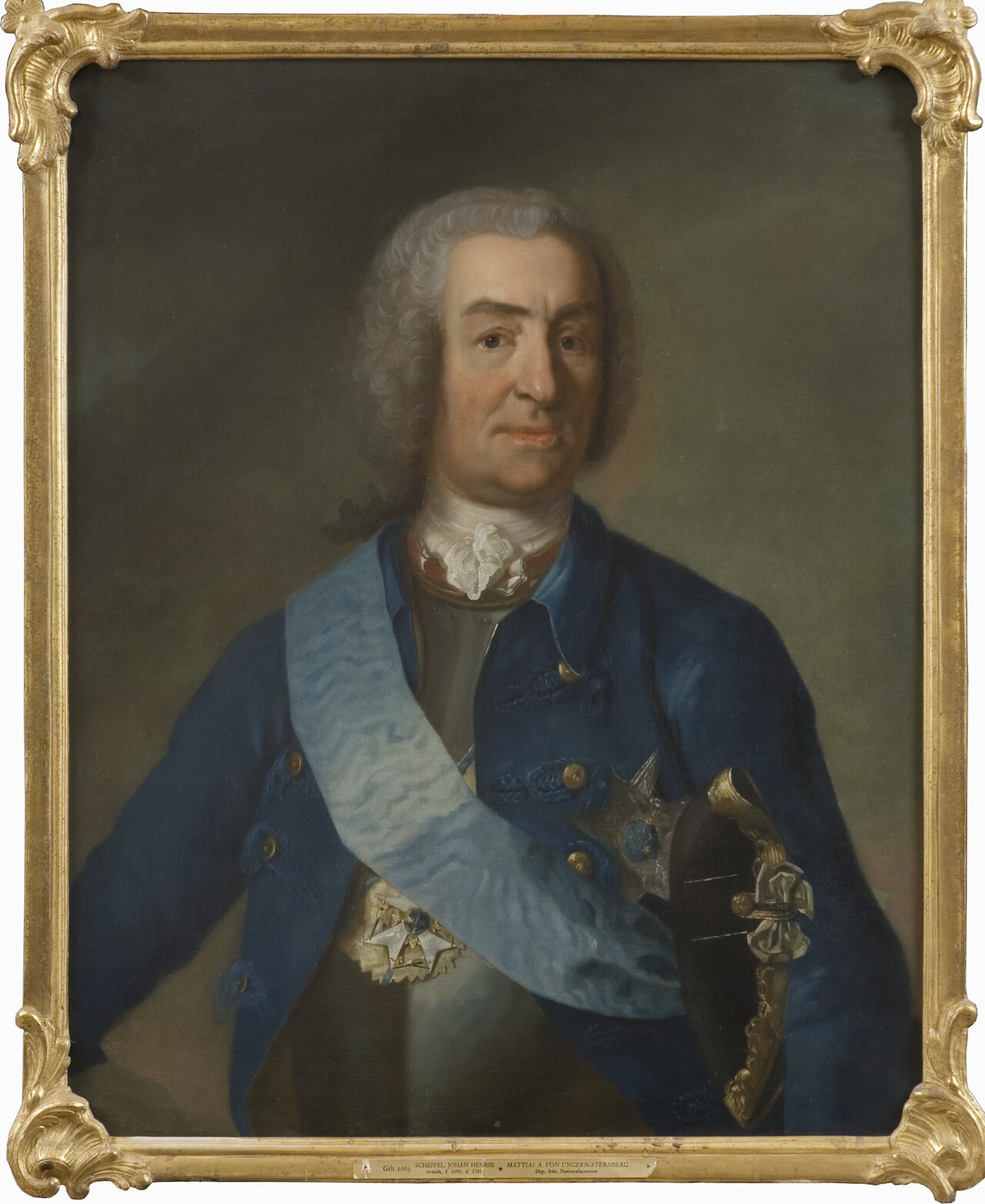 Portrait of Mattias Alexander von Ungern-Sternberg, 1689-1763 by Johan Henrik Scheffel