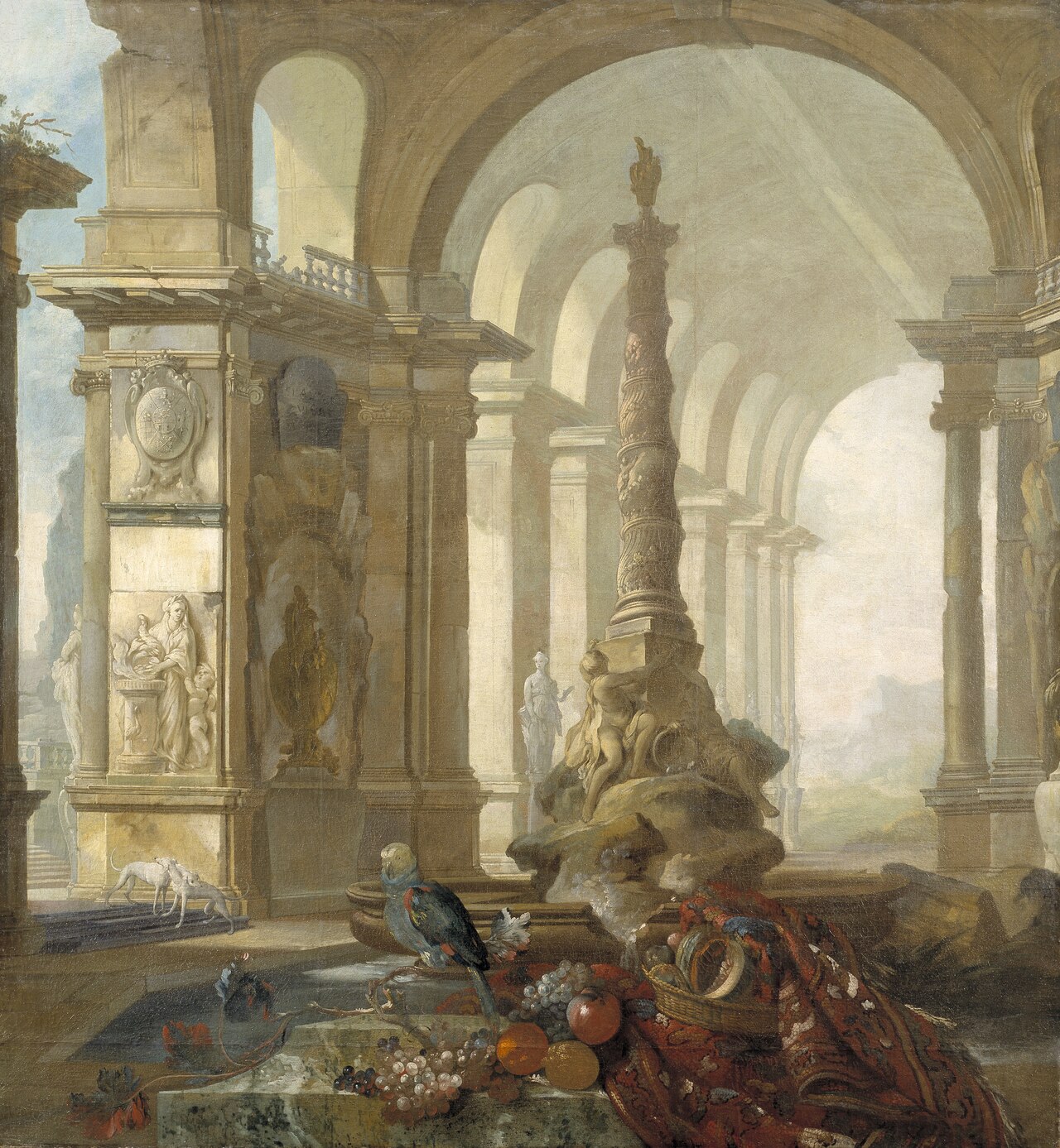 Landscape with Palace Interior by Johan Pasch