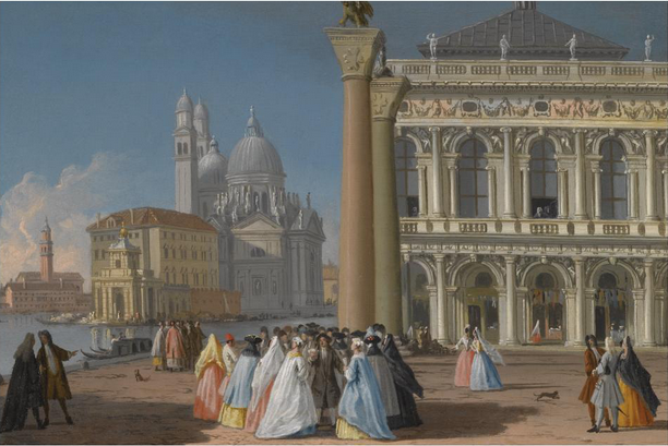 VENICE: A VIEW OF THE ISOLA DI SAN BIAGIO WITH THE BENEDICTINE CHURCH AND CONVENT by Johan Richter