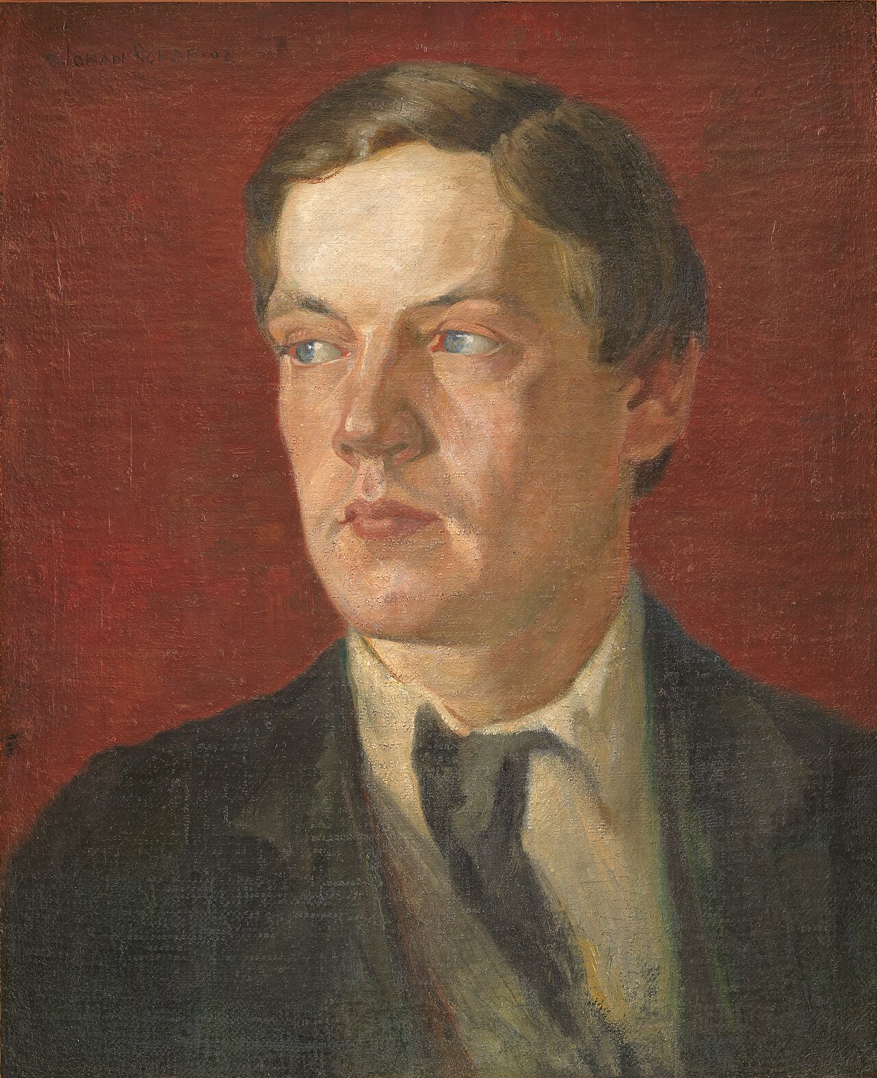 Portræt af den svenske maler Gustaf Wolmar by Johan Rohde