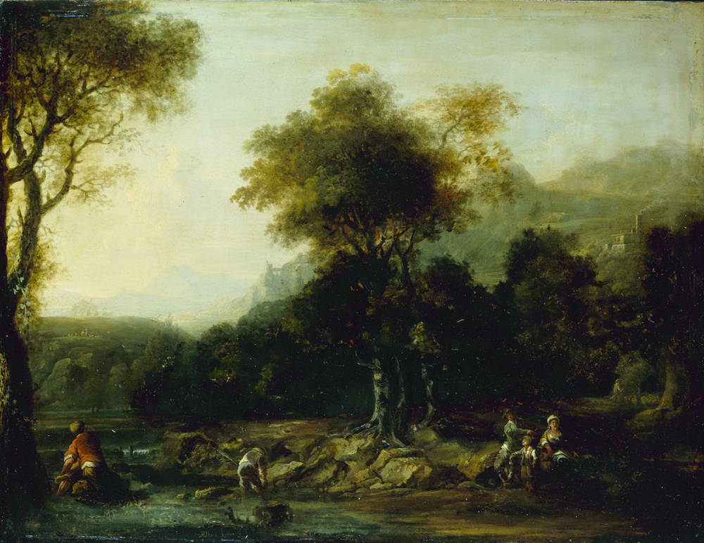 Flusslandschaft mit Fischern by Johann Alexander Thiele