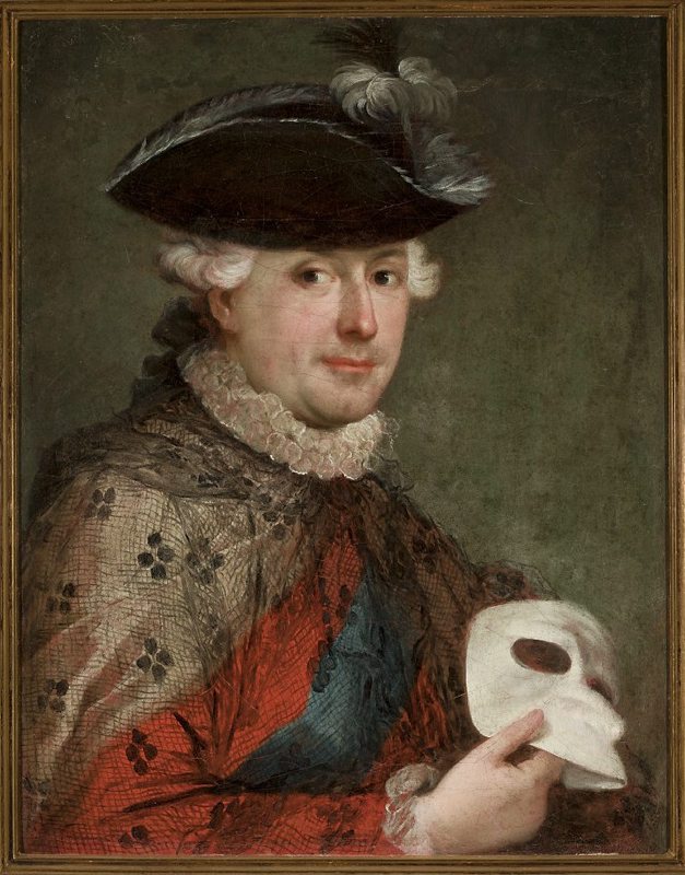 Portrait of Stanislaus Augustus with a mask by Johann Baptist von Lampi the Elder