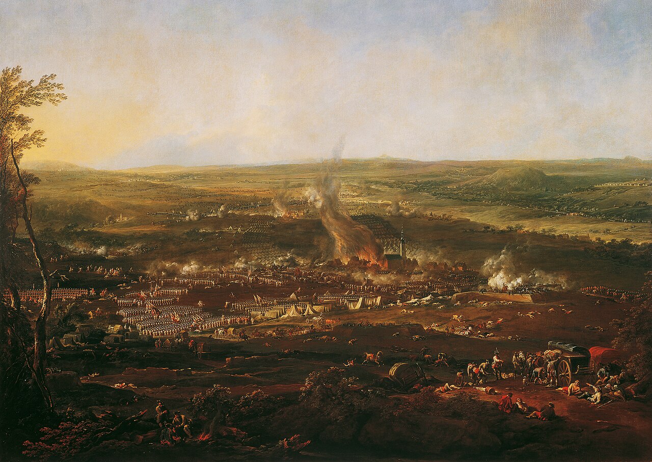 The surprise attack by the Austrians on the Prussians at Hochkirch in Saxony, 14 October 1758 by Johann Christian Brand
