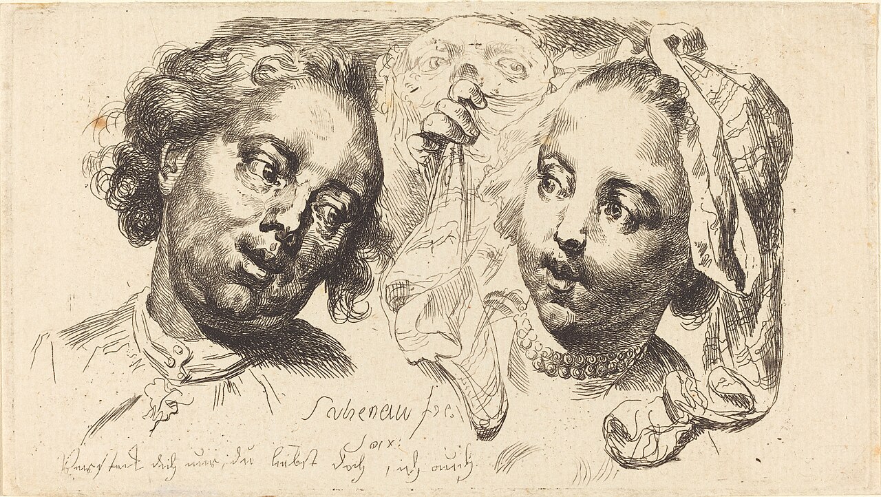 Young Woman Flirting with a Man by Johann Eleazar Zeissig