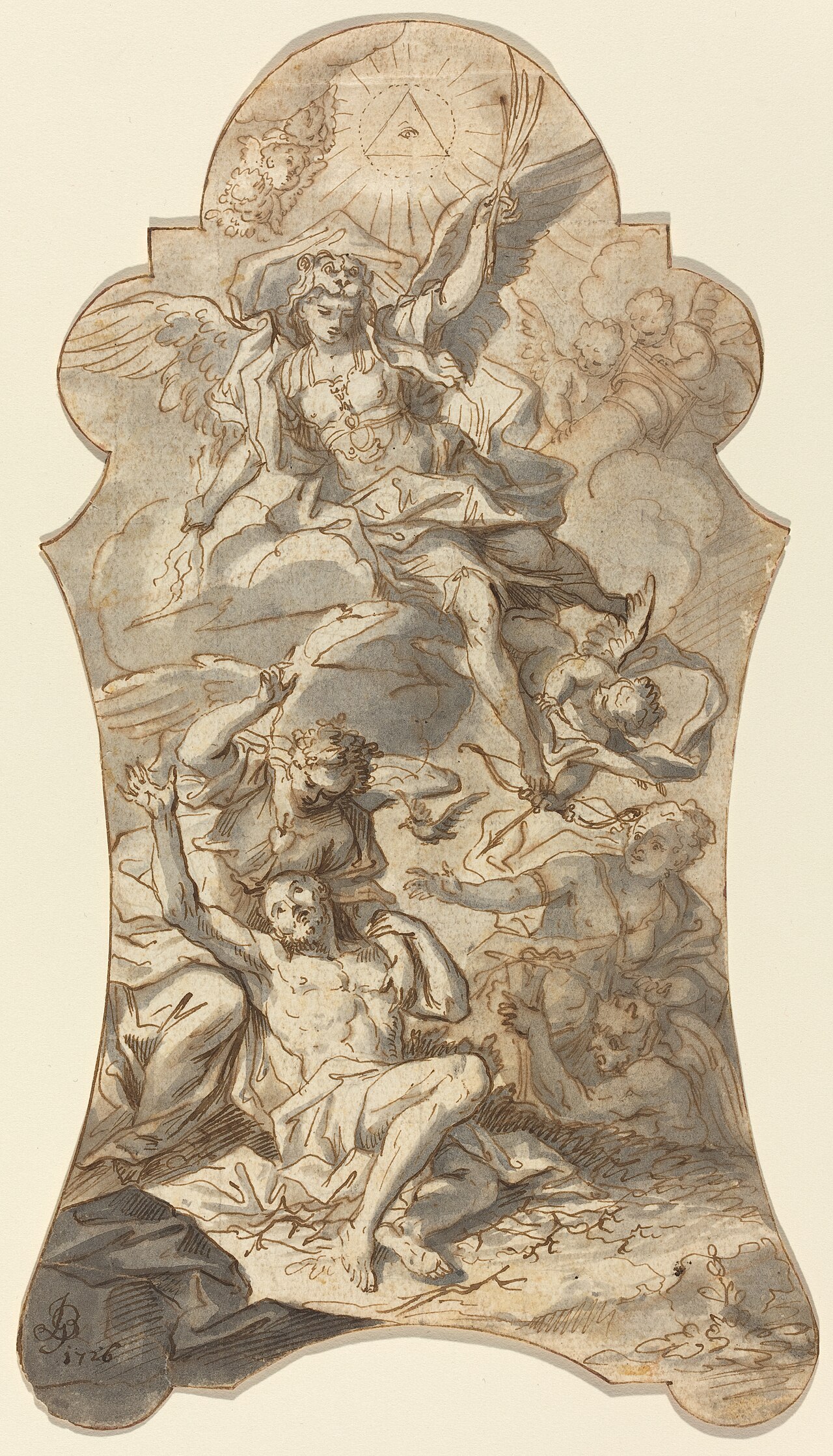 The Holy Angels Protecting a Hermit from Evils by Johann Georg Bergmüller