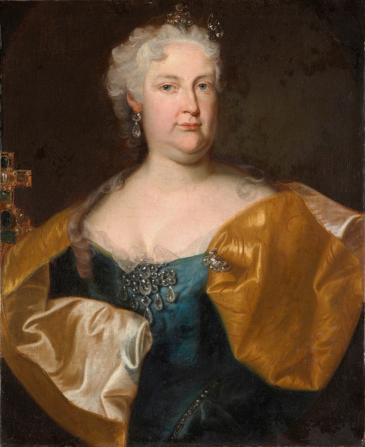 Portrait of Empress Elisabeth Christine of Brunswick. by Johann Gottfried Auerbach