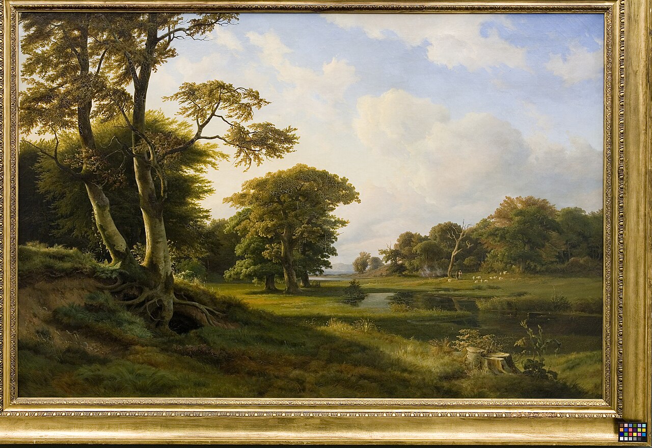 Skovlandskab ved Hellebæk. Efterår by Johann Hermann Carmiencke