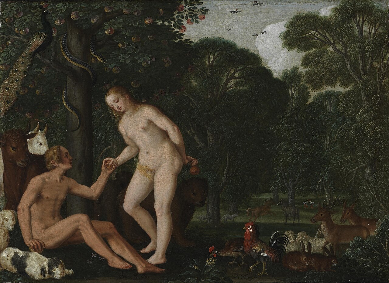 Adam and Eve in Paradise by Johann König
