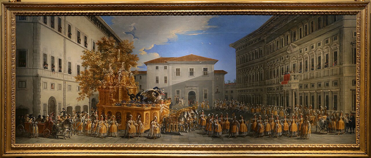 Procession of the Prince Giovanni Battista Borghese for the 1664 Carnival of Rome by Johann Paul Schor