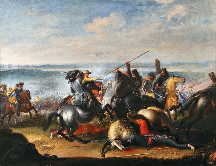 Charles X Gustav in skirmish with Polish Tatars at the battle of Warsaw, July 29, 1656. by Johann Philipp Lemke