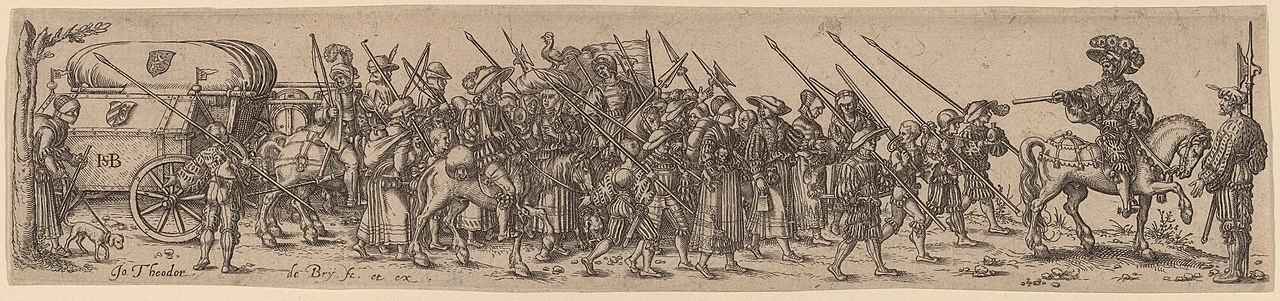 The Baggage Train with the Sergeant-Major by Johann Theodor de Bry