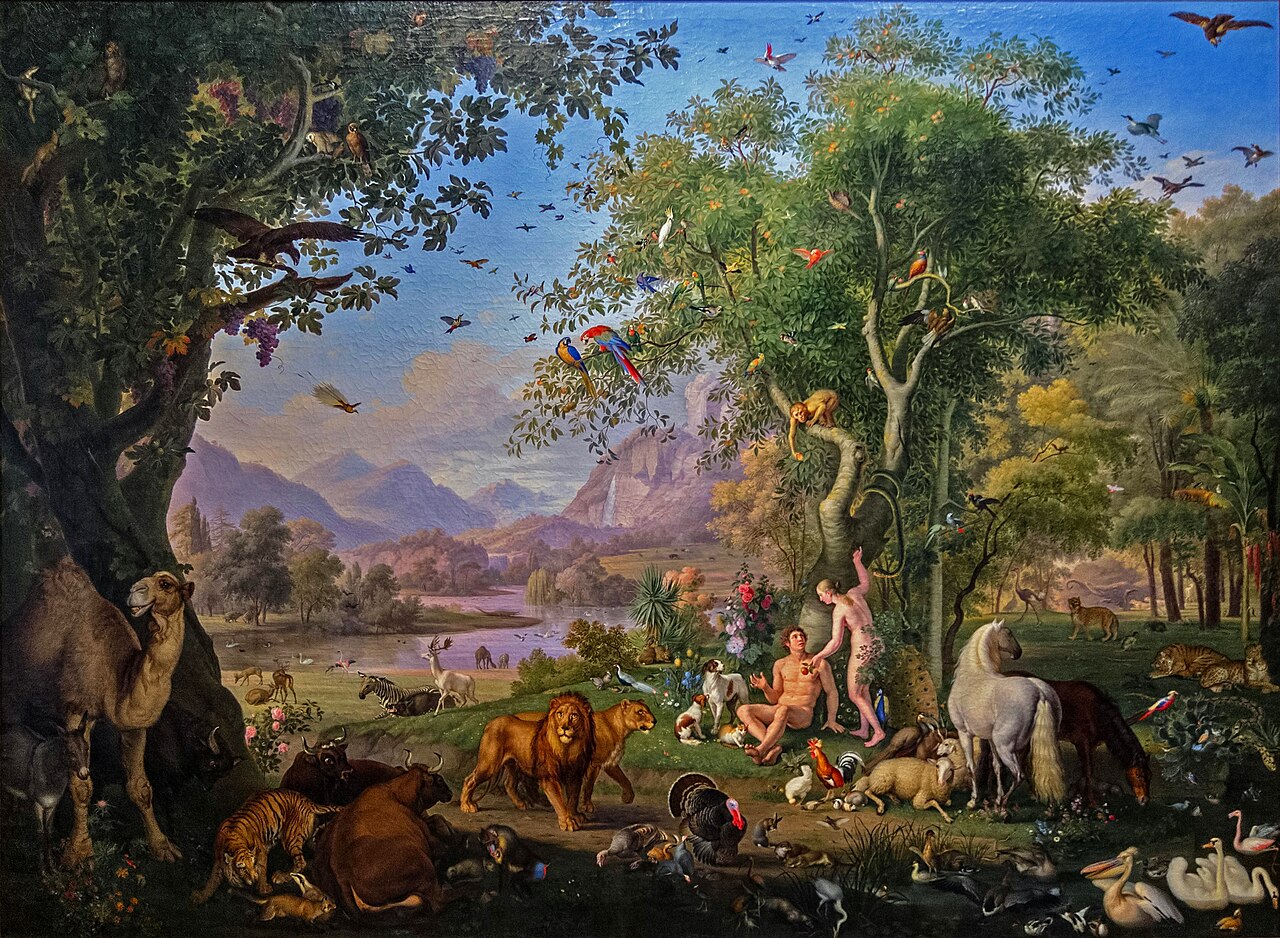 Adam and Eve in the Garden of Eden by Johann Wenzel Peter